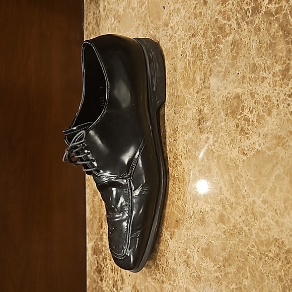 MEN'S PRADA BLACK PATENT LEATHER DRESS SHOES SZ 9 $750 MADE IN ITALY - Picture 2 of 7